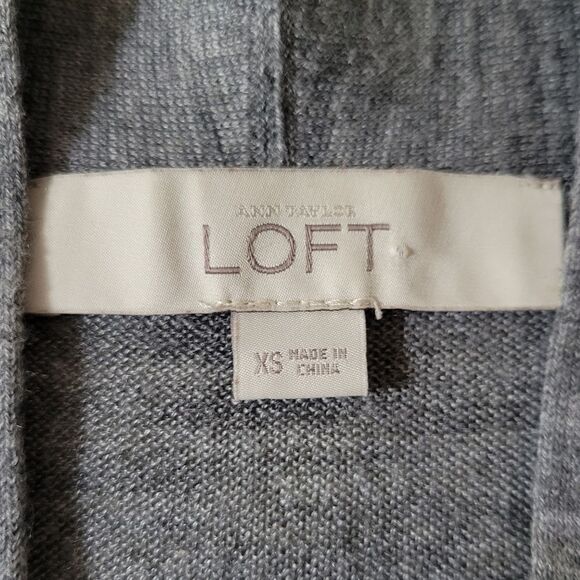 Ann Taylor LOFT Gray Open Cardigan Sweater - Picture 3 of 13